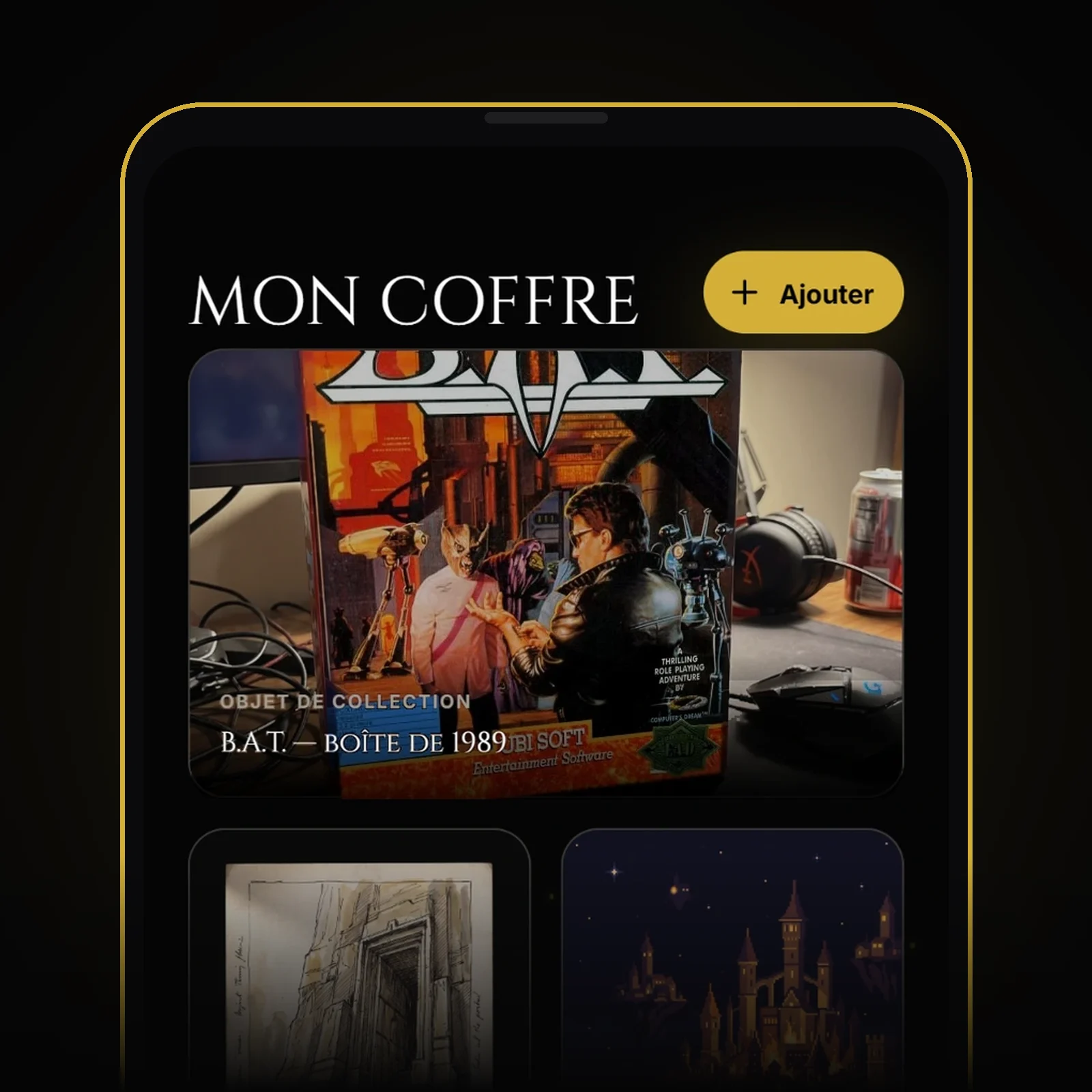 Écran de l’application — votre coffre (interface de démonstration)