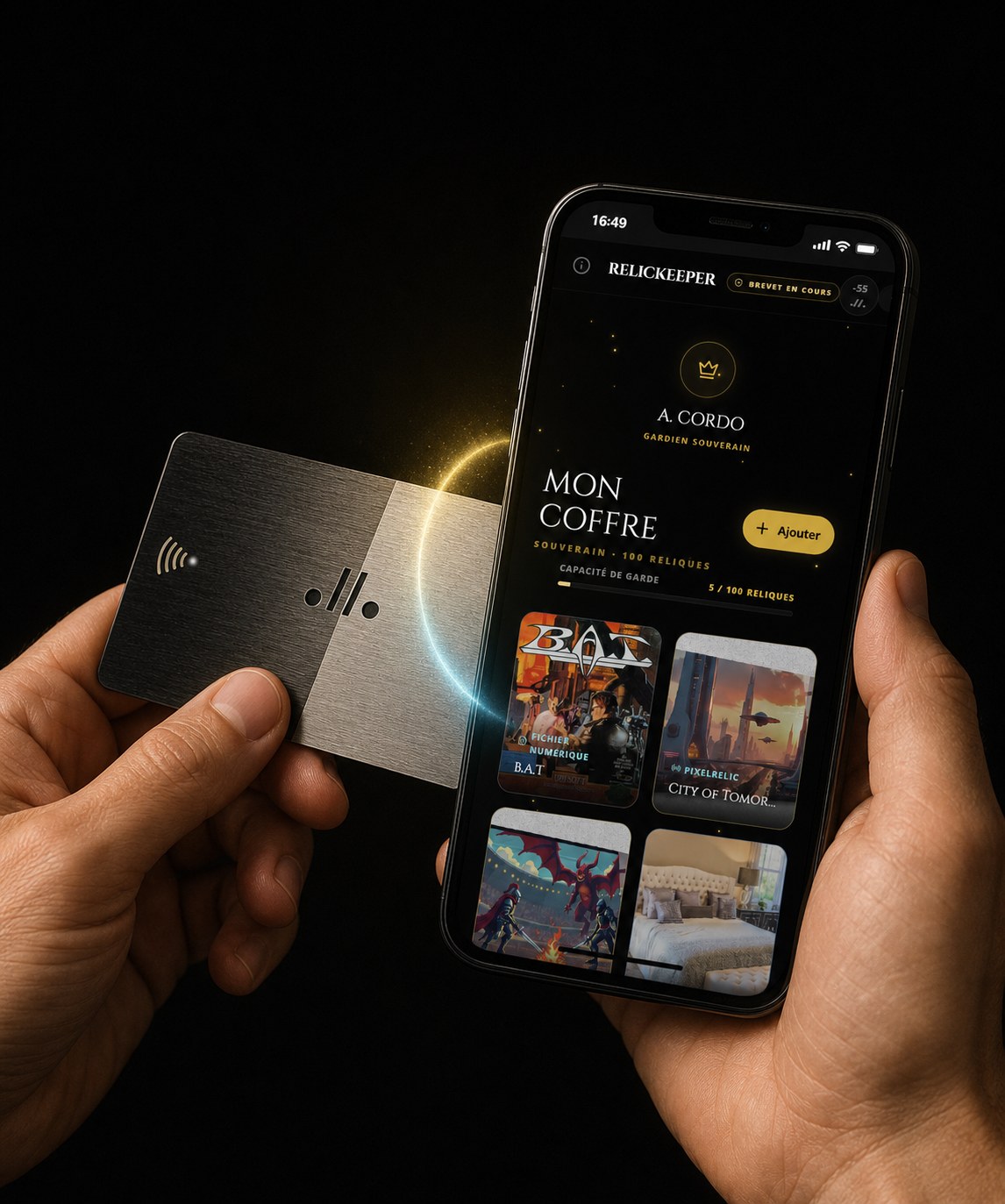 Écran de l’application — votre coffre